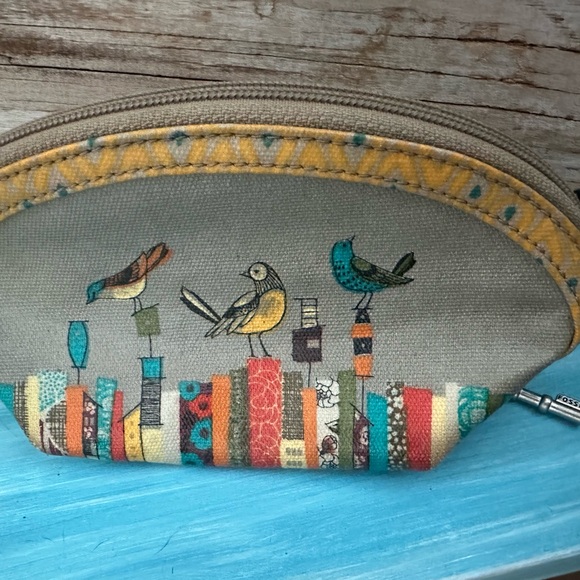 Fossil Multicolor Bird Print Zippered Versatile Pouch - Picture 3 of 9